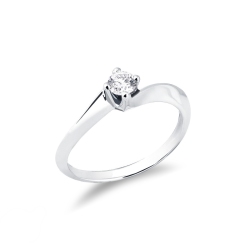 4 claw white gold 18k diamond ring 0,20 ct