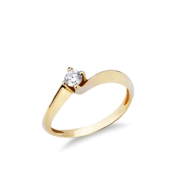 Solitario en oro amarillo 18k con un diamante de 0,20 ct
