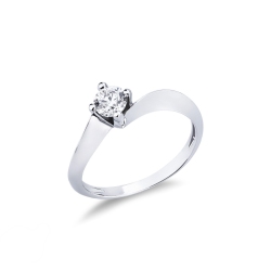18k white gold Solitaire ring Valentino Model with 0,40 ct diamond