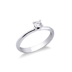 Solitaire solitaire avec diamant de 0.20 ct et or blanc 18k