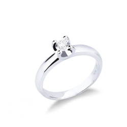 Solitaire ring white gold 18k with diamond 0,30 ct