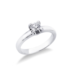 Solitario oro blanco 18 kilates con diamante 0.40 ct