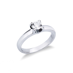Bague or blanc 18k solitaire diamant 0.50 ct 