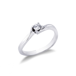 Solitaire diamant 0.20 ct en or blanc 750