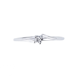 White gold 18k solitaire diamond ring 0,04 ct  2