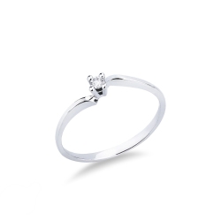 White gold 18k solitaire diamond ring 0,04 ct 