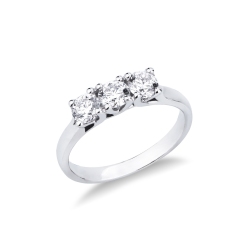 Trilogy Ring 18k White Gold with Diamonds 0,90 ct