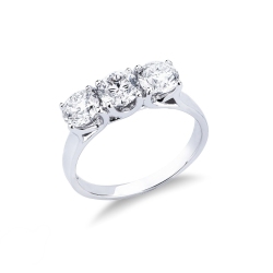 Bague Trilogy en or blanc 18k avec diamants 1,70 ct