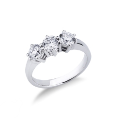 Anello Trilogy classico in Oro bianco 18k con Diamanti ct. 1,20