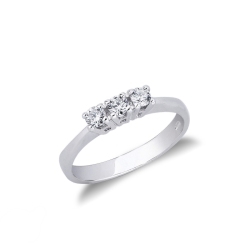 Bague trilogy en or blanc 18k avec diamants ct 0.30
