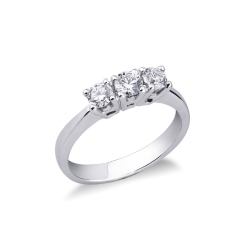 Trilogy ring white gold 18k with diamonds 0,60 ct