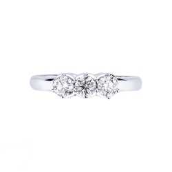 White gold 18k trilogy ring with 0,60 ct diamonds  2