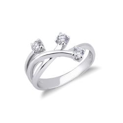 Anello Trilogy in Oro bianco 18k con Diamanti, 0,35 ct
