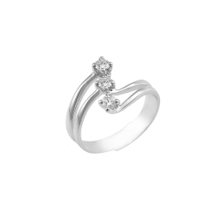 Bague diamant trilogie or blanc 750 0.30 ct