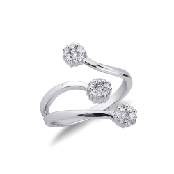 Anillo modelo trilogy Ilusion en oro blanco de 18k con diamantes