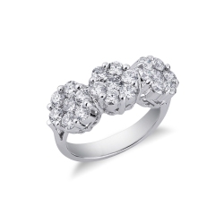 White gold 18k illusion ring with diamonds 