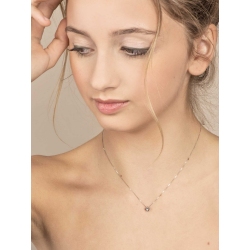 Collier or blanc femme  avec pendentif en forme d'étoile et diamant 0.04 ct 2