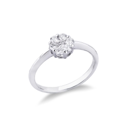Bague femme illusion en or blanc 18k sertie de diamants
