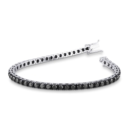 18k white gold tennis bracelet with black diamonds 3,30 mm wide