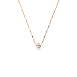 Collier en or rose 18k avec diamant ct. 0,25