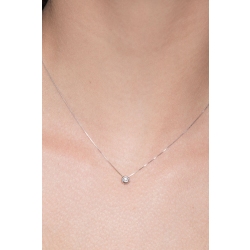 Collana punto luce grande in oro bianco 18k con diamante 2