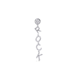 White gold and diamonds letter earring ROCK