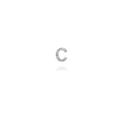 Letter C single earring with diamonds