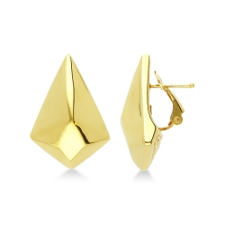 Orecchini geometrici lucidi in oro giallo 18k