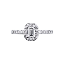Bague diamant central solitaire 0,50 carat GIA en or blanc 750 2