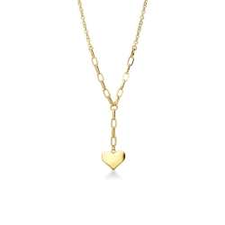Collana in oro giallo 18k con pendente cuore