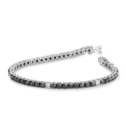 Elegant tennis bracelet with black and white diamonds