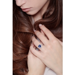 Saphir Ring Weißgold Herz Verlobung 2