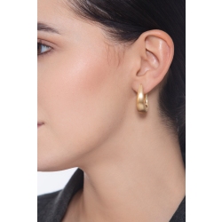 Semi circular satin finish earrings in 18k yellow gold 2