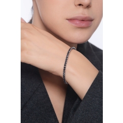 Pulsera tennis con garras en oro blanco 18k con diamantes negros 7,23 ct 2