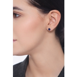 Weißgold Ohrstecker mit blauen Saphiren  2