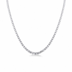 Diamond tennis necklace in 18kt white gold