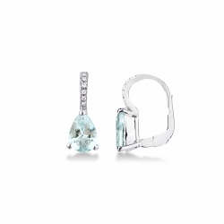 750 white gold aquamarine and diamond earrings