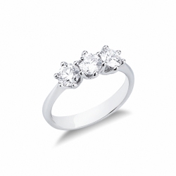 Bague en or blanc 18 carats avec 3 diamants CT 1,20