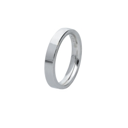 Comfortable wedding ring in 18k white gold
