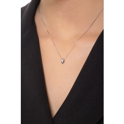 18k white gold rice grain pendant with diamond 2