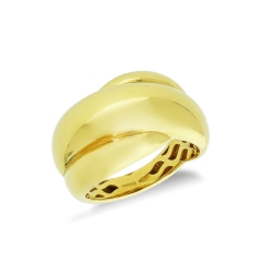 Anillo banda con diseño entrelazado en oro amarillo 750