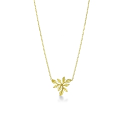 Necklace leaf yellow gold 18k