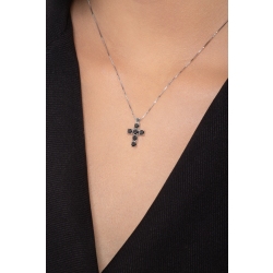 Cross pendant with black diamonds 2