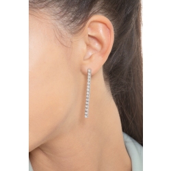 Pendientes riviere de diamantes oro blanco 18k 2