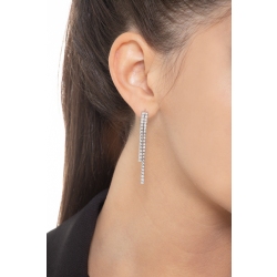 Pendientes riviere con 2 filas con diamantes oro blanco 18 kilates 2