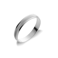 White gold 18k diamond cut wedding band 