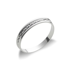 Alliance anniversaire or blanc 18k diamantée