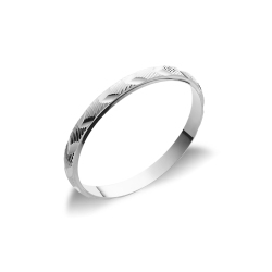 Fede Unoaerre diamantata in oro bianco 18k