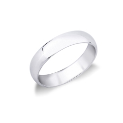 Thick wedding ring in 18k white gold