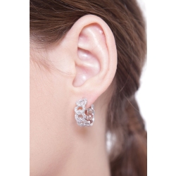 Créoles en diamant chaîne gourmette or blanc 750 2